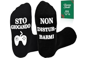 Tuopuda Calze Uomo Donna Cotone Calzini Divertenti Idee Regalo Papà Nonno Mamma Fidanzato Amica Compleanno Natale Calzini con lettera Antiscivolo