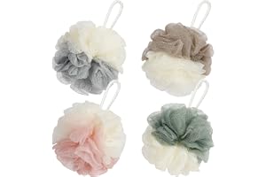 Alaoo badsvamp [4-pack] duschsvamp, 35 g dusch-luffabollar, peelinghandske, maska skummande duschsvampkropp, mjuk badborste