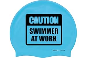 BUDDYSWIM Bonnet de Bain en Silicone pour Piscine ou Eau Libre pour Homme ou Femme. Convient aux Cheveux Longs. Résistant et Hydrodynamique, Couleur Vive pour Une Bonne Visibilité