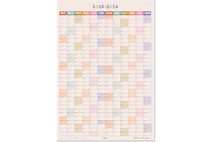 Good Tuesday - 2025-2026 Academic Wall Planner - Portrait Layout, Pastel Colours - Week Numbers & Moon Phases - Non-Toxic Vegetable Ink, 100% Recycled Matte Paper, UK Made