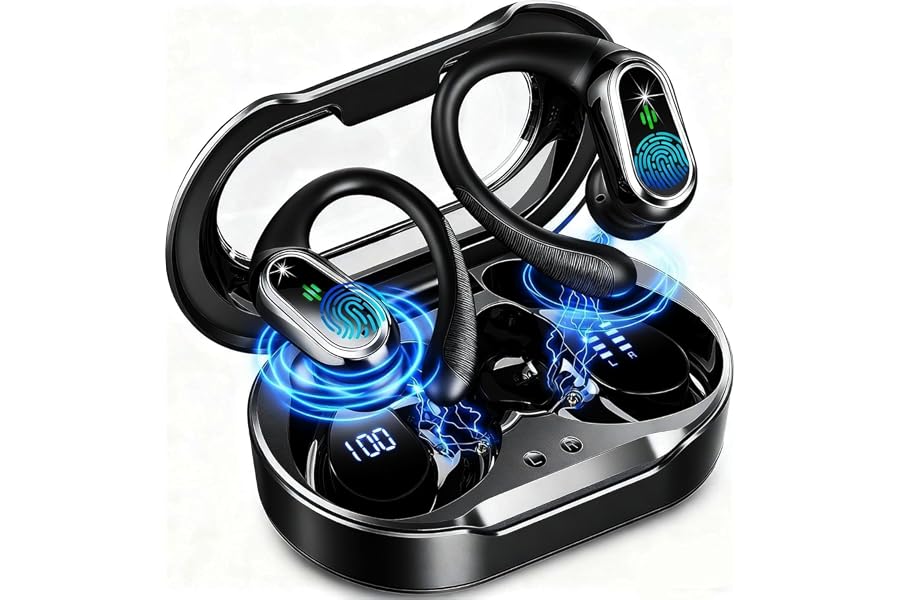 Auriculares inalámbricos Bluetooth Deportivos, Auriculares Bluetooth 5.4 HiFi Estéreo con 4 HD Mic, 50H Cascos Inalambri