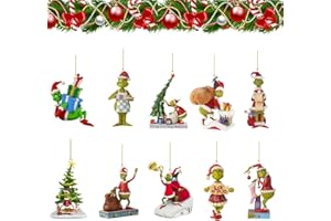 JPWPFAA Décorations de Noël, 10 pièces de Noël Pendentif Ornement Suspendu, Pendentif Acrylique 2D Décorations, Décoration de fenêtres et de Portes intérieures et extérieures
