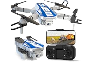 LE-IDEA Mini Drone con Cámara 1080P, IDEA12 Drone con Posicionamiento Flujo Óptico, Evitación Obstáculos 270°, Modo sin Cabeza, Quadcopter Dron Plegable con Transmisión WiFi para Adultos (Azul)