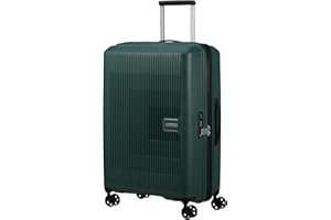 American Tourister Aerostep - Spinner M, Erweiterbarer Koffer, 67 cm, 66.5/72.5 L, Grün (Dark Forest)