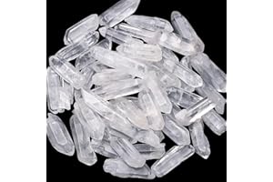 Sahoottie 100g Natürlicher Bergkristall Steine Spitzen Klarer Quarz Stab 2-4cm UnregelmäßIger Kristallstein Spitze Polierter Klare Spitze Heilsteine Reiki Stein für Balance Energie