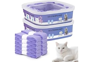 EGYNDIOR 10 Piezas Recambios Cubos de Pañales,compatibles Litter Genie Standard, Plus,XL,Style,Bolsas de Recambio para Arena para Gatos,Super Control de olores，púrpura