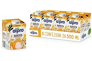 ALPRO BARISTA, bevanda all'AVENA, Alternativa Vegetale al Latte, Naturalmente Senza Lattosio, ideale con il caffè - 8 confezioni da 500 ml