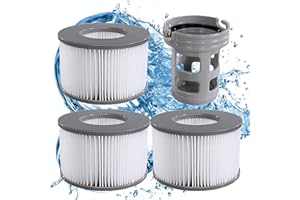 HOIMLM MSpa Filterkartusche für Wasserfilter,Kartuschenpumpe für heiße U-Boote und Spa,für aufblasbare Pools - Filter Modell ab 2020 (3*Filter + Halterung)
