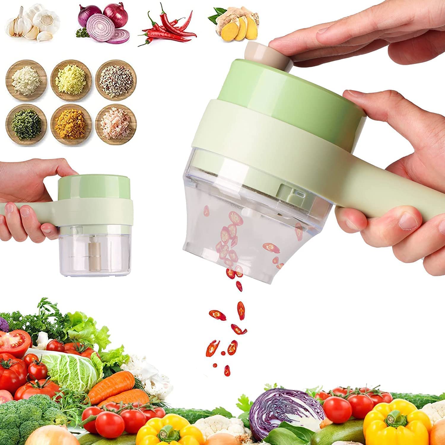 Effortlessly Chop and Dice with the ROMINO 4-in-1 Electric Vegetable Chopper