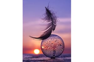 Bougimal Kit di pittura a diamante per il tramonto, kit di pittura a diamante, kit fai da te, decorazione da parete, 40 x 50 cm