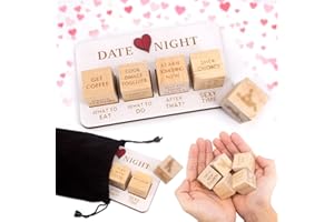 AXBEEAX Date Night Dice for Couples, Valentine Day Date Night Dice, Funny Date Night Dice Fit for Valentine's Day Anniversaries Gift Wooden Color