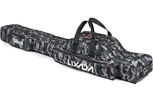 Lixada 3 Capas Bolsa de Pesca de con Correa para el Hombro 90 cm / 120 cm / 150 cm Estuche para Caña de Pescar Plegable Portátil Bolsa de Carrete de Caña Duradera Resistente al Desgarro