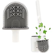 Mini Scopino Per WC In Silicone Con Setole TPR, Manico Rimovibile E Supporto Salvaspazio Per Camper E Bagni Piccoli