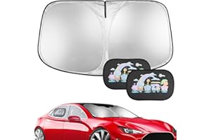 COZCLAM 3pcs Car Sun Shade Combo-Set, 140x80CM Car Windscreen Sun Shade and 2pcs Car Window Shades for Babies, Foldable Windscreen Sun Shade for Car Inside, Sun Protection for Car, Heat Protection