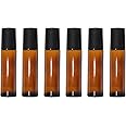 nsb herbals Empty Amber Glass Roll On Bottles (10 ml) with Black Cap for Essential Oils, Perfumes | Refillable Reusable & Eco- Friendly Leakproof Bottle (PACK OF 6)