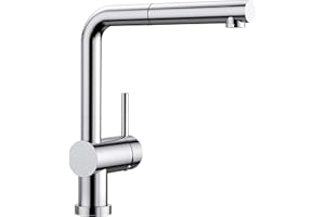 BLANCO Linus-S-F 514023 Robinet de Cuisine/Robinet Sous Fenêtre Amovible avec Douchette Extractible Idéal pour Évier Sous Fenêtre Surface Chromée Haute Pression 1 Pièce