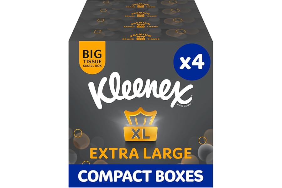 Kleenex Extra Large Compact - Pack of 4 (176 Tissues Total)
