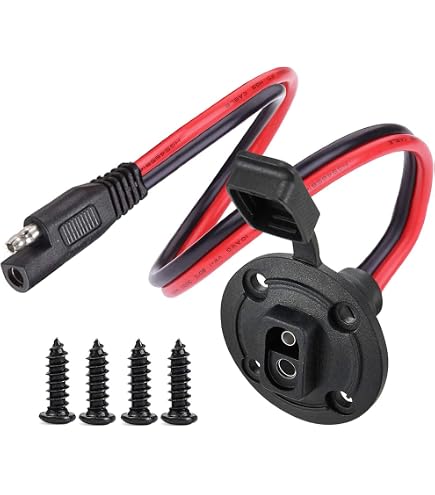 Cavo Prolunga SAE 14 AWG 0,6m, Splitter Da 1 A 4, Adattatore Per Pannello Solare, Auto, Moto, Camper, Con Portafusibili E Copertura Impermeabile