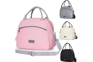 Runmeihe Bolsa Termica Porta Alimentos para Mujeres, Bolsa de Almuerzo Reutilizable con Aislamiento para Mujeres con Correa, Pequeñas e Impermeables