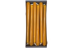 Nordring 12 candele a punta 2,3 x 25 cm senape – Certificazione RAL, antigoccia e raucharm, circa 8 ore di durata – decorazione da tavolo e candelabri