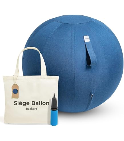 Gaiam Kit de balle d'équilibre du corps total - Inclut une balle de yoga d' exercice de stabilité anti-éclatement de 65 cm, une pompe à air, un programme d'entraînement