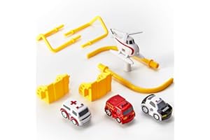 CUBICFUN Parti di ricambio per hahaland Pista Macchinine - Versione Grande. Auto, elicottero, aste rotanti, ponte levatoio e staffe di atterraggio