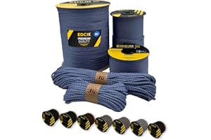EdcX Paracord 4mm, 20+ colori militari (15m, 30m, 50m, 100m, 300m) | Ideale per campeggio, sopravvivenza | Corda 100% nylon 4 mm | Corda Tattica 550 Tipo III (White Blue Snake, 50 m)