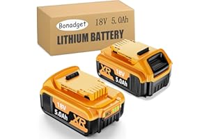 BONADGET 2X 18V 5.0Ah replacement for 18V XR DCB182 DCB184 DCB200 DCB184 DCB101 DCB107 DCB112 DCB105 DCB115 DCB203 battery for power tools