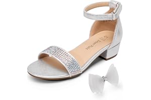 DREAM PAIRS Sandalias Moda Verano Niñas y Chicas de Mini Tacon de 3CM con Lazo