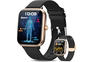 BANLVS Smartwatch Uomo Donna con 𝙈𝙤𝙣𝙞𝙩𝙤𝙧 𝙂𝙡𝙞𝙘𝙚𝙢𝙞𝙖, 1.83" Orologio Fitness Chiamate Bluetooth con 24/7 Monitor Sonno e Cardiofrequenzimetro, IP68, SpO2, Smartwatch per Android iOS Nero