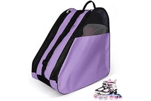 VGECEE Bolsa para Patines En Linea Bolsa para Patinete Infantil Bolsa para Patines Niña Mochila para Patines de 4 Ruedas y Casco para Patines Casco Protecciones, 3 Compartimentos