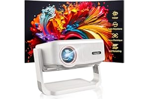 Videoprojecteur, Auto Verticale Keystone/Focus Électrique /360°Rotating, 1080P HD 22000Lux Projecteur Video, avec WiFi6, Bluetooth Lisowod Retroprojecteur Portable pour Home Cinéma/FireStick/HDMI/USB