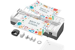 ‎ABLEMARK Ablemark Laminiergerät A4, Heiß und Kalt Laminiergerät mit Folien 20 Stück für A4 A5 A6, 12 in 1 Laminator mit Papierschneider und Eckenabrunder, Foliergerät mit Laminierfolien für Schule Zuhause Büro