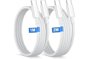 BIMKER iPhone 15 16 17 Cable USB C[1M+2M], 60W Cable USB C Carga Rapida para iPhone 17 16 15 Pro Max/Pro/Air/, Macbook, iPad, Cable Cargador Tipo C Trenzado Nylon Cable iPhone 15 16 17 Cables USBC Apple