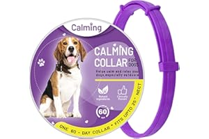 kyaoayo Collare calmante per cani, feromoni per cani, collarino calmante per cani in caso di ansia stressante regolabile, per cani di tutte le taglie, sicuro ed efficace (viola)