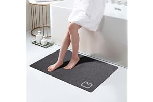 RUERYA Tapis de bain avec terre de diatomées à séchage rapide, super absorbant, fond en caoutchouc antidérapant, adapté sous la porte, tapis de sol devant la baignoire, douche,