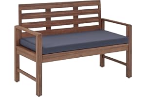 Amazon Aware - Sofá biplaza para exteriores con acolchado, madera de acacia, acabado en nogal, capacidad de carga 102 kg