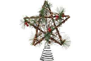‎HERZONE HERZONE Christbaumspitze in Stern-Form - Stern für die Weihnachtsbaum-Spitze - Weihnachtsbaumschmuck - Christbaum-Schmuck aus Kunststoff (A)