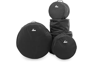 Set Borse Per Batteria XDrum Classic Stage (misure: 22", 10", 12", 16" e 14", (idrorepellente, imbottitura interna, maniglie robuste) Nero