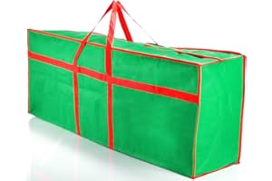 com-four® Copertura per Albero di Natale con Maniglia per Il Trasporto - Custodia con Cinghie per Il Trasporto per Alberi di Natale Rimovibili (Verde/Rosso - Grande)