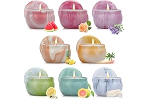 AMORXIAO Duftkerzen Geschenke für Frauen 8er Pack Kerzen Zuhause, duftende Aromatherapie Stressabbau Sojawachskerzen für Bad Yoga Frauen Geburtstagsgeschenke, Vanille