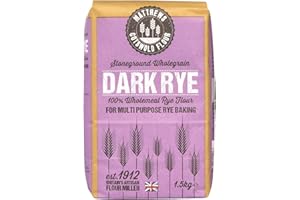 MATTHEWS COTSWOLD FLOUR Matthews Cotswold Stoneground Wholegrain Dark Rye Flour - 1.5kg Bag (Single Bag)