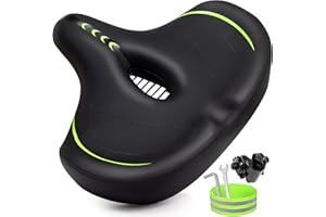 CDYWD Extra Ancho Sillin Bicicleta Muy Comodo, Acolchado Suave, Transpirable, Antiprostatico, Ergonómico Asiento Bicicleta, Sillín Bicicleta para MTB, Ebike, Bicicleta de Ciudad, Bicicleta Estática
