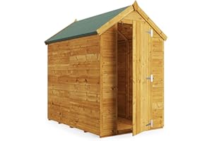 BillyOh Garden Storage Shed 6x4 | Wooden Garden Shed | Storer Apex Roof | Bike Shed | Windowless Outdoor Storage | Log Store with Floor, Roof & Felt (6ftx4ft)