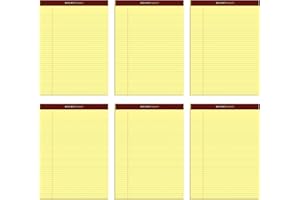 Tops 8,5 x 11 Rechtsblöcke, 6er-Pack, Premium Docket Gold Marke, schmal liniert, dickes gelbes Papier, stabile Rückseite, 50 Blatt, Made in USA (63941)