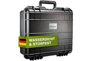 Mantona Outdoor Fotokoffer M+ - Wasserdichter Kamerakoffer 18L, staubdicht & stoßfest, großer Schutzkoffer inkl. 4x Schaumstoffeinlagen, ideal für Gopro, Kamera Objektive & Zubehör (43x38x15.4cm)