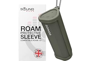 SOUND BASS Heavy Duty Protective Silicone Carrying Case for Sonos Roam 2 | Green | Now Includes Bluetooth Button for Roam2 | Protect Your Wireless Bluetooth Speaker Using This Cover/Sleeve