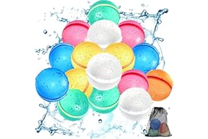 Tosekry Globos de Agua Llenado Rapido, 16 Piezas Globo Agua Reutilizable Juegos de Agua Para Niños Exterior, Juguetes Piscina Juegos Piscina Para Niños(16 Piezas)