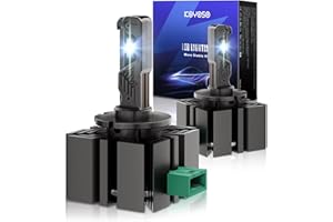 KOYOSO D3S LED Lampadine per Auto: 1:1 Xenon Schema fascio - Plug and Play Installazione e 24000LM Abbaglianti/Anabbaglianti Sostituzione Xenon D3S per Auto 12V
