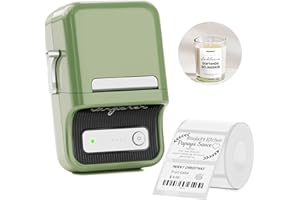 NIIMBOT Etykieciarka B21, drukarka termiczna etykiet do organizacji domu i biura, 50x30mm dołączone etykiety (zielone)